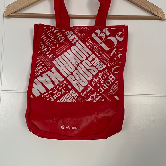 lululemon reusable bag 2019 New White Shopping Lunch Gym Tote Yoga Dance Tennis Golf Gym Beach Skate : Home & Kitchen lululemon tote Bag Small (Plain